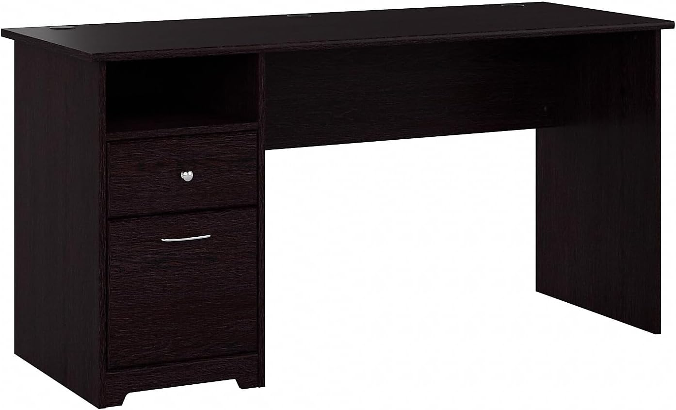 Bush Furniture Cabot 60W Computer Desk with Drawers in Espresso Oak, Workstation and File Storage, Desktop with Organization Solutions for Home Office
