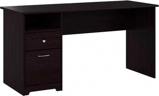 Bush Furniture Cabot 60W Computer Desk with Drawers in Espresso Oak, Workstation and File Storage, Desktop with Organization Solutions for Home Office