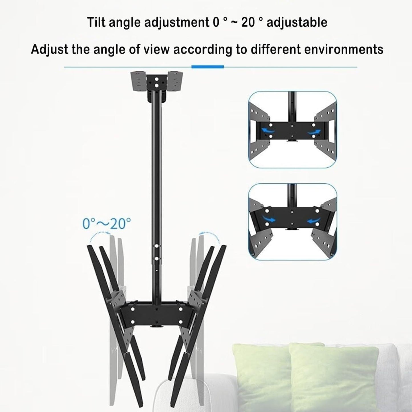TV Mount Stands Adjustable Ceiling TV Mount Bracket - Dual Sided Ceiling TV Bracket, Hanging Ceiling Teles Height Adjustment Wall Brackets