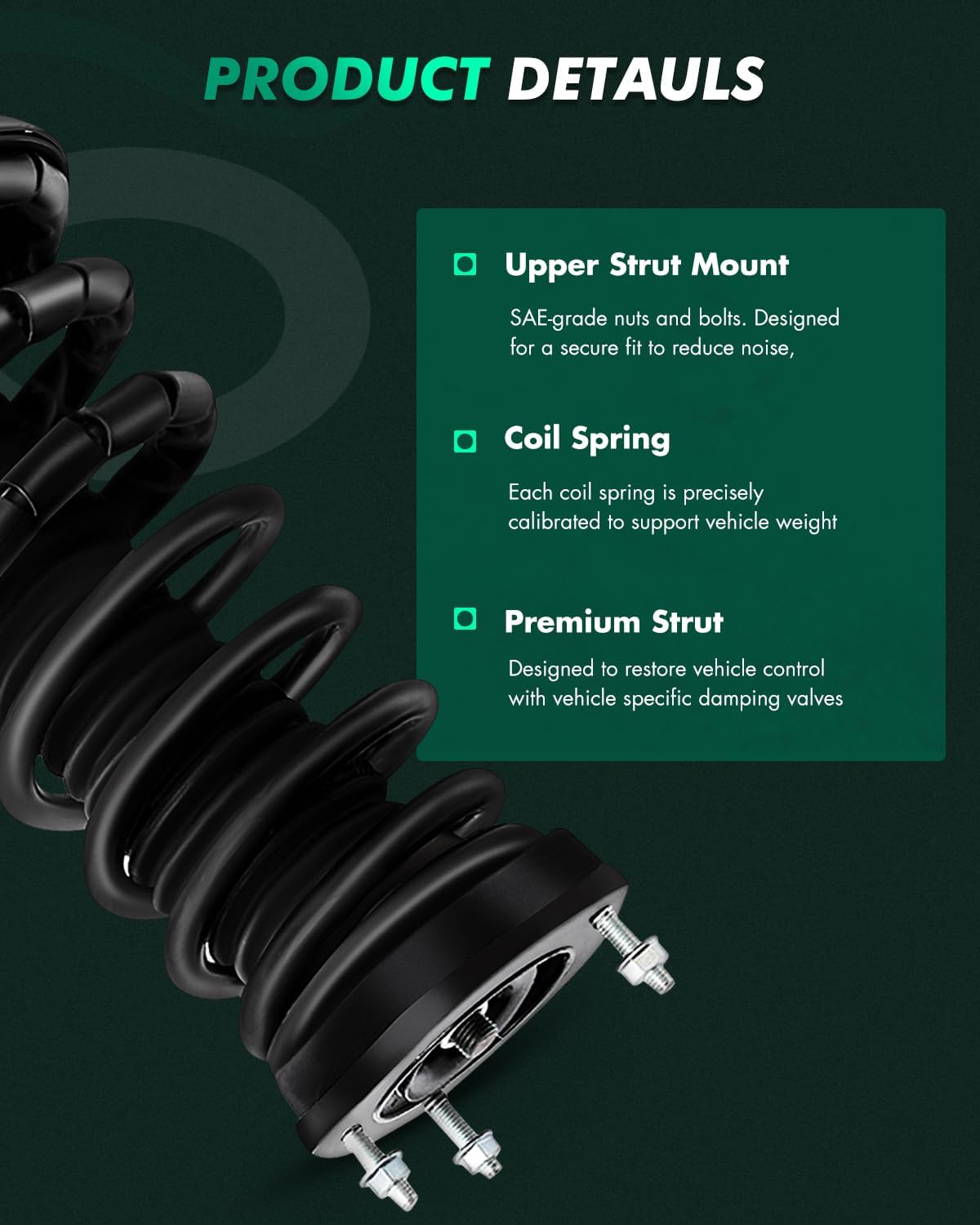 SCITOO 2Pcs Struts and Shocks Complete Assembly for Lexus ES300,for Toyota Avalon,for Toyota Camry 271681 Shock Absorber