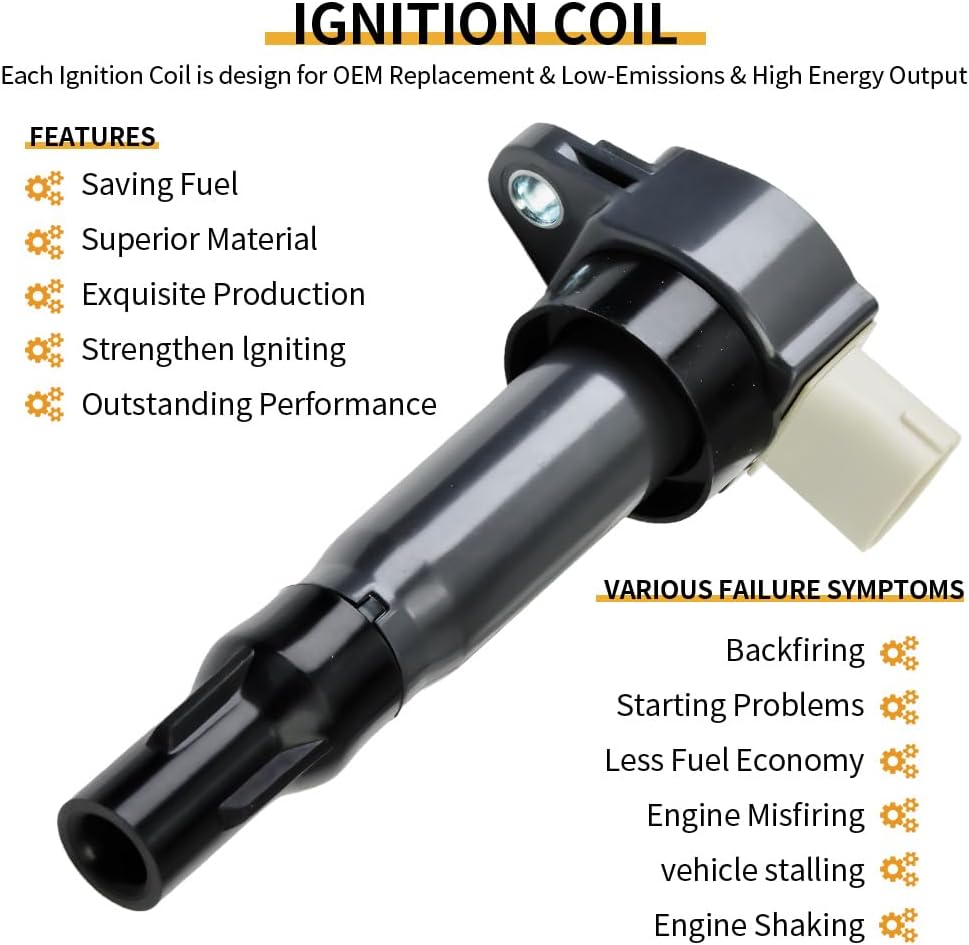 3PCS UF681 Ignition Coils With 3PCS Iridium Spark Plugs Ignition Coils Pack 1989 Compatible with 2008-2015 Smart Fortwo 1.0L L3 Replace# MN195805, 1607576780, 1832A028, A1321580003