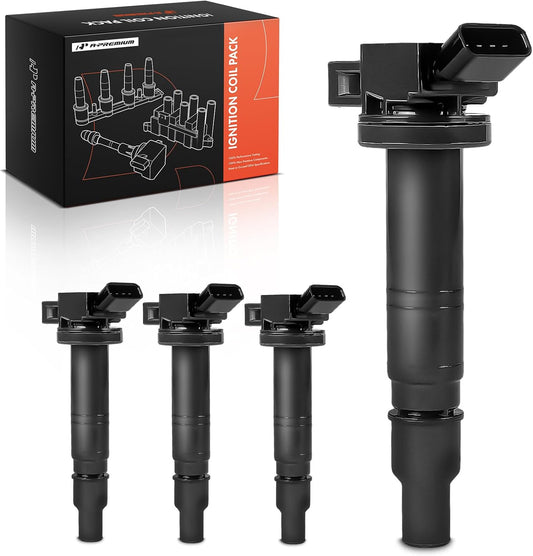 A-Premium 4PCS Ignition Coil Packs Compatible with Toyota & Scion Vehicles - 2.4L, 2.7L - 4Runner 2003-2010, Camry 2006-2011, Corolla 2009-2010, Tacoma 2016-2021, Tundra 2005-2011, xB 2010-2015