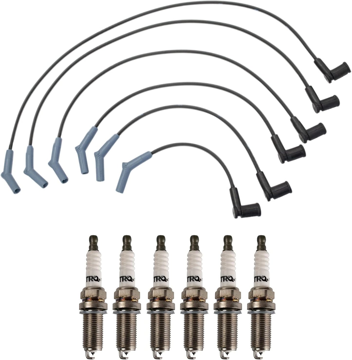 TRQ Ignition Kit Spark Plugs Wire Set Compatible with 2011-2019 Ford Fiesta