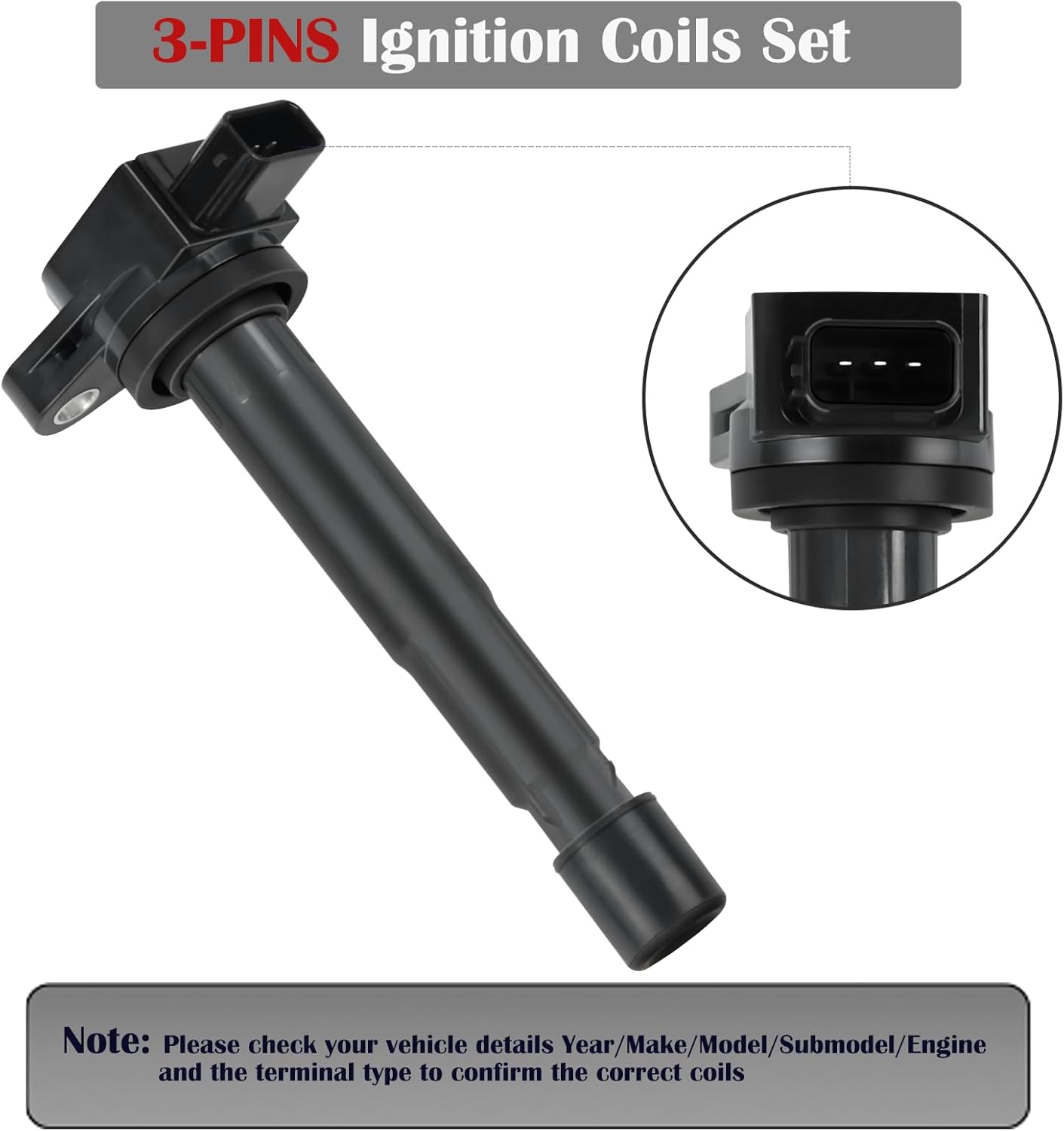 Set of 4 Ignition Coil Pack Fits for 2004 2005 2006 2007 2008 Acura TSX 2.4 L4, 2007-2012 Acura RDX 2.3 L4 Coil Packs Replaces# UF417