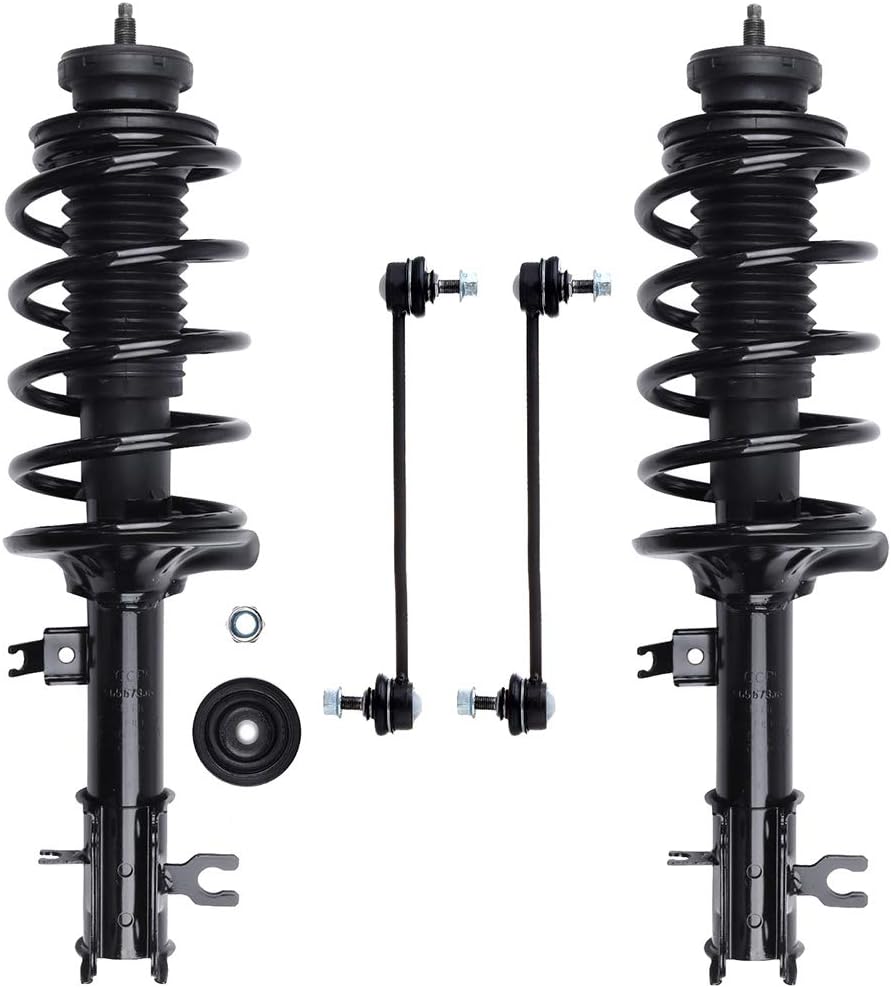 SCITOO Struts suspension kit For Chevrolet Aveo 2004-2011,For Chevrolet Aveo5 2006-2011,For Pontiac G3 2009 Front Strut Spring Assembly Stabilizer Bar Link Kit 4Pcs,172295 172296 K80502