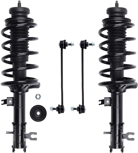 SCITOO Struts suspension kit For Chevrolet Aveo 2004-2011,For Chevrolet Aveo5 2006-2011,For Pontiac G3 2009 Front Strut Spring Assembly Stabilizer Bar Link Kit 4Pcs,172295 172296 K80502