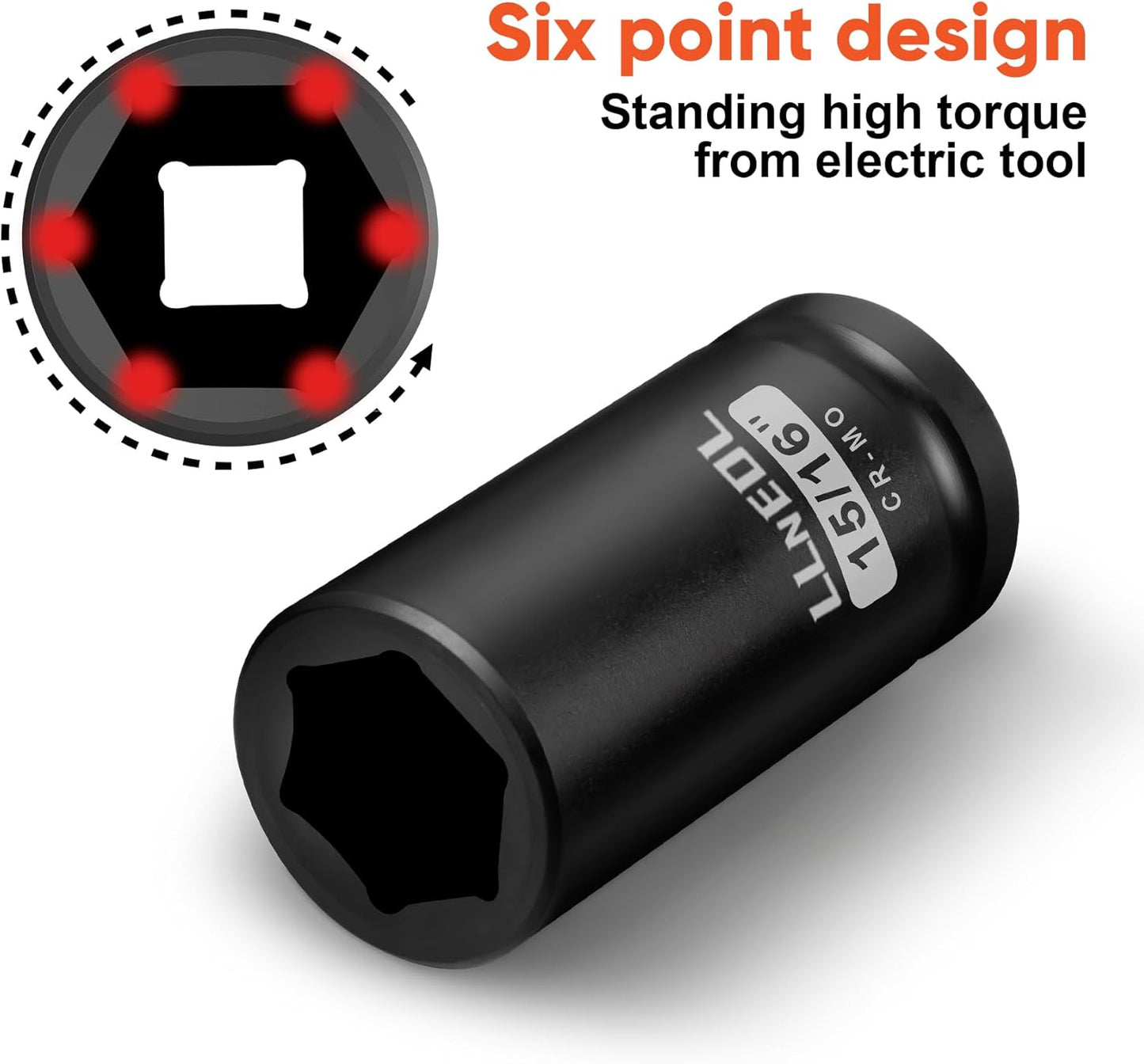 3/4 Inch Drive Socket Set, 12Pcs Impact Deep/Jumbo Sockets, Standard SAE 3/4" to 1-9/16", 6-Point CR-MO Heavy-Duty Big Socket Set for Large Vehicle & Equipment Maintenance