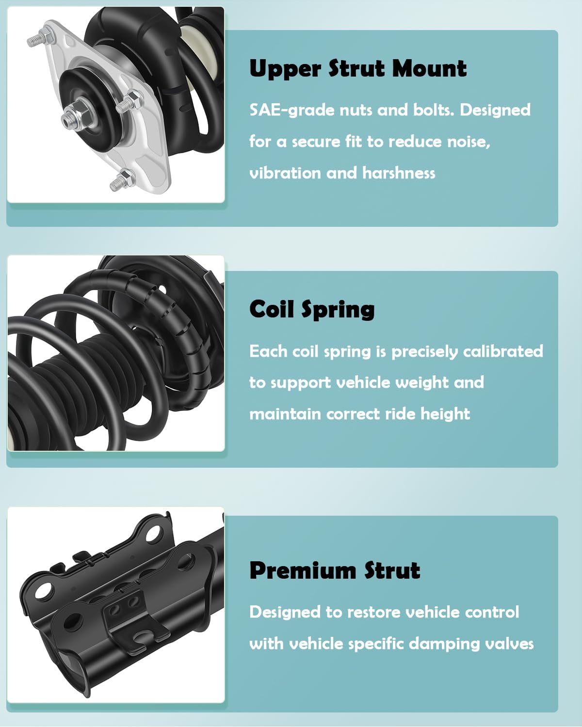 SCITOO Front Shock Absorber Assembly Fit for 2003-2014 for Volvo XC90, Complete Shock and Strut Assembly Kit Fit for 11485 11486 2PCS