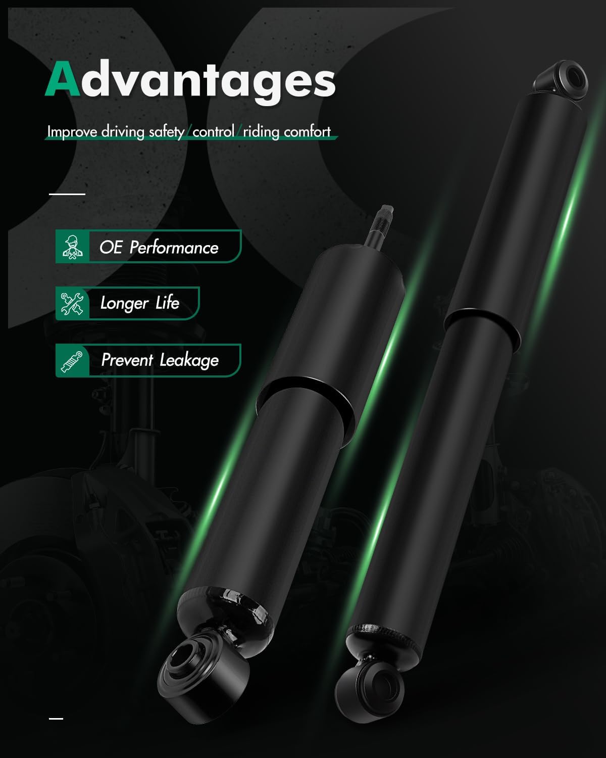 SCITOO Full Set Shocks for D21, Shocks Absorbers and Struts Fits 1986 1987 1988 1989 1990 1991 1992 1993 1994 for Nissan D21,1998-2001 for Nissan Frontier,1995 1996 1997 for Nissan Pickup