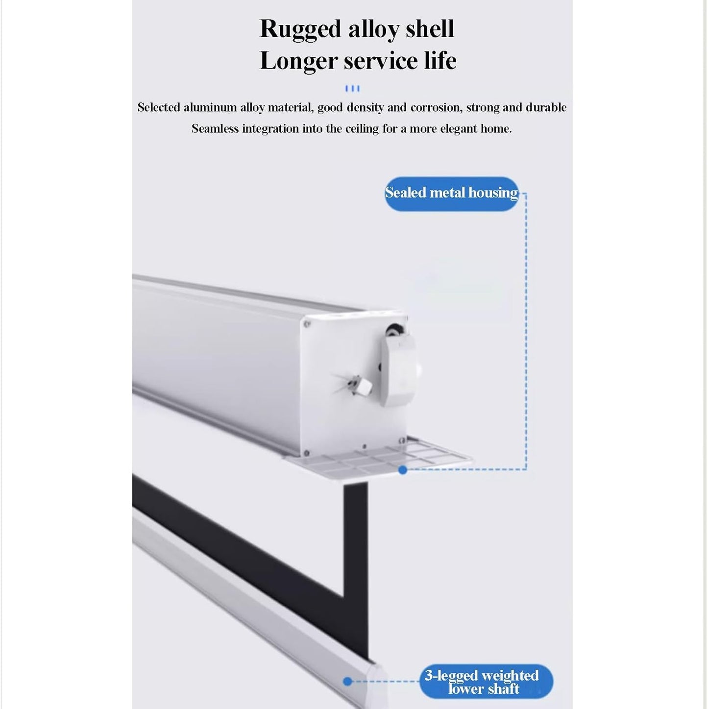 100" Motorized Projector Screen, Electric Diagonal Automatic Projection with Remote Control, 16:9 Wall/Ceiling Mount Movies Screen for Office Video Game (72in)