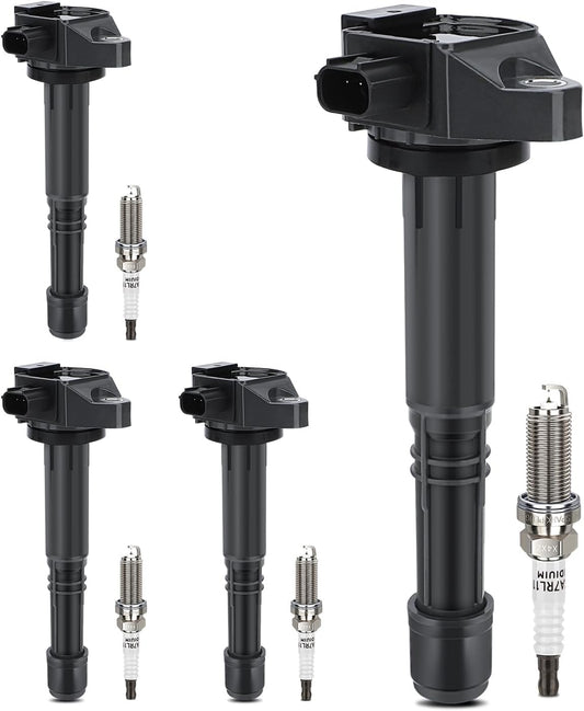 UF712 Ignition Coil & 93501 Double Iridium Spark Plug For 2013-2017 Honda Accord,2015-2019 CR-V /2015-2017 Acura TLX,2016-2020 Acura ILX L4 2.4L Replaces# GN10732, C-867, 305205A2A01, 36-8259