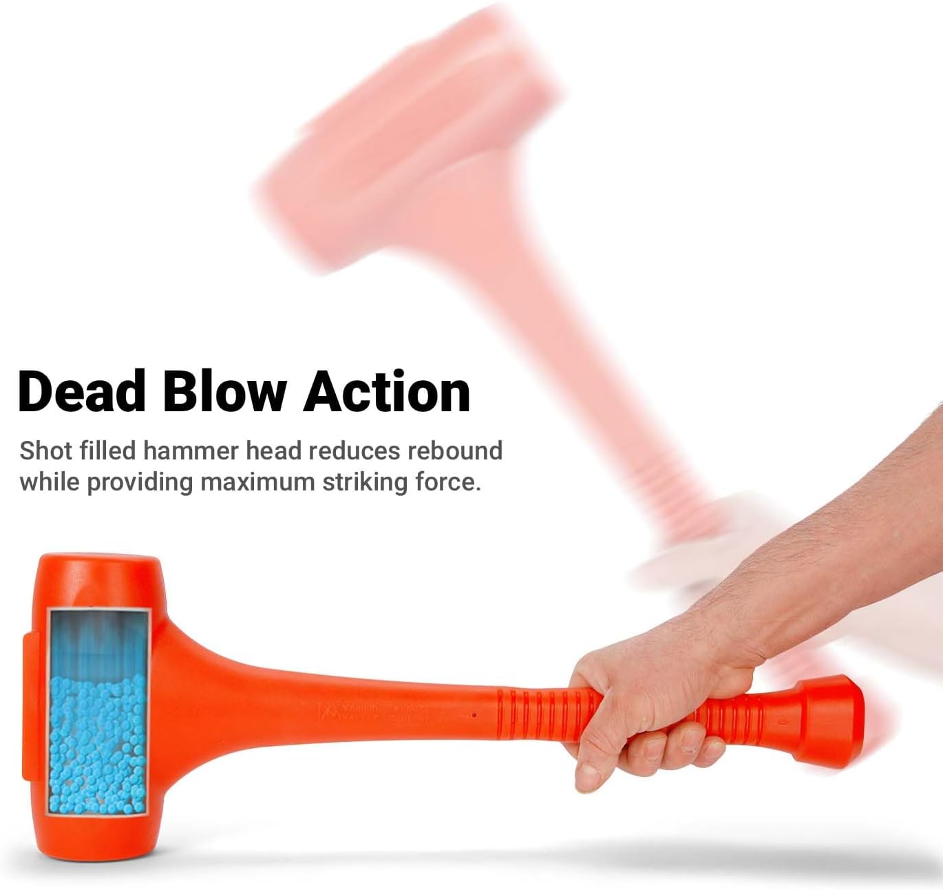 Capri Tools CP10102 C102 12 lb Dead Blow Hammer, 36-1/2", Orange