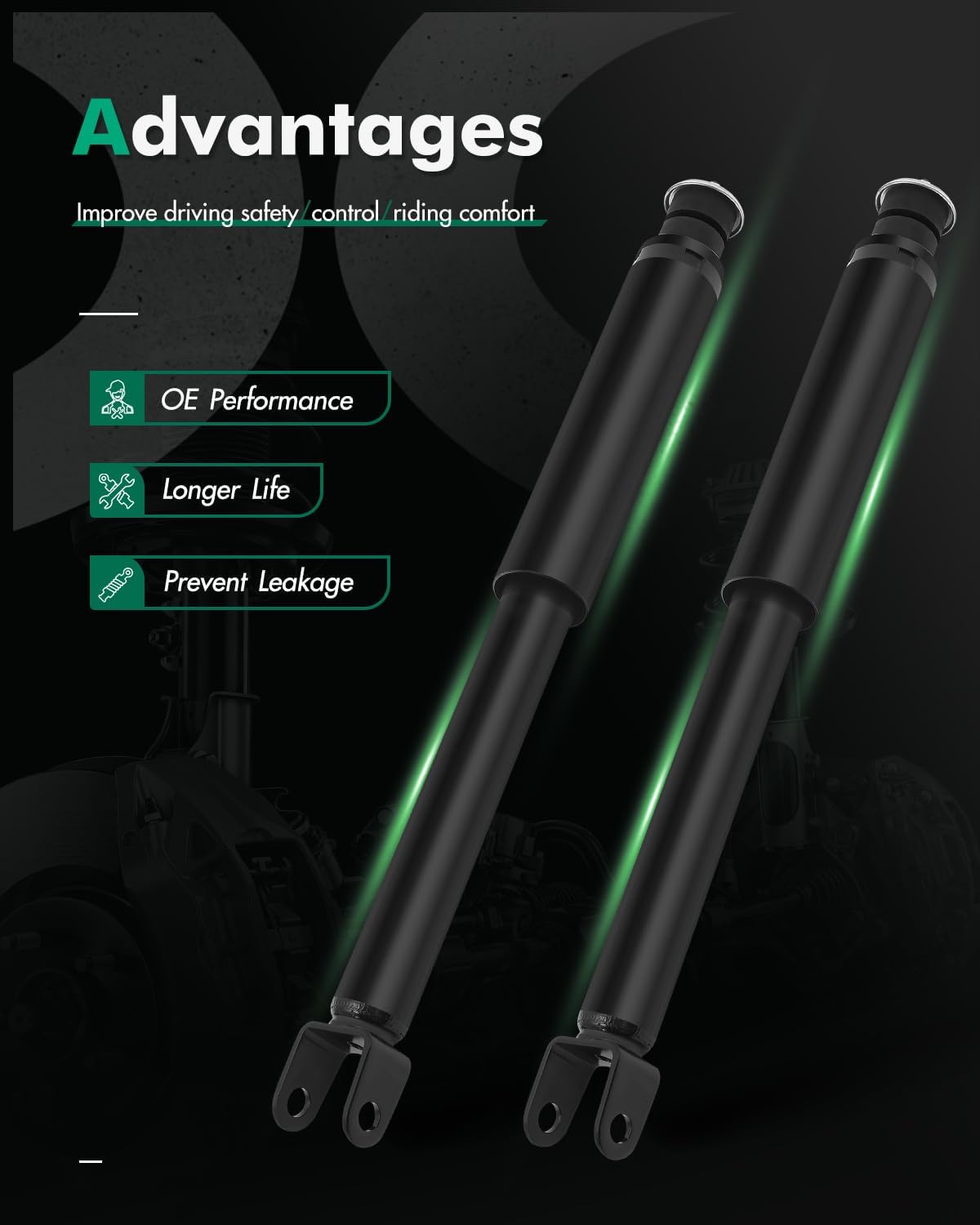 SCITOO Rear Shocks Set of 2 for Taurus, Shocks Absorbers and Struts Fits 2010 2011 2012 2013 2014 2015 2016 2017 2018 2019 for Ford Taurus,2009 2010 2011 2012 for Lincoln MKS Amortiguadores