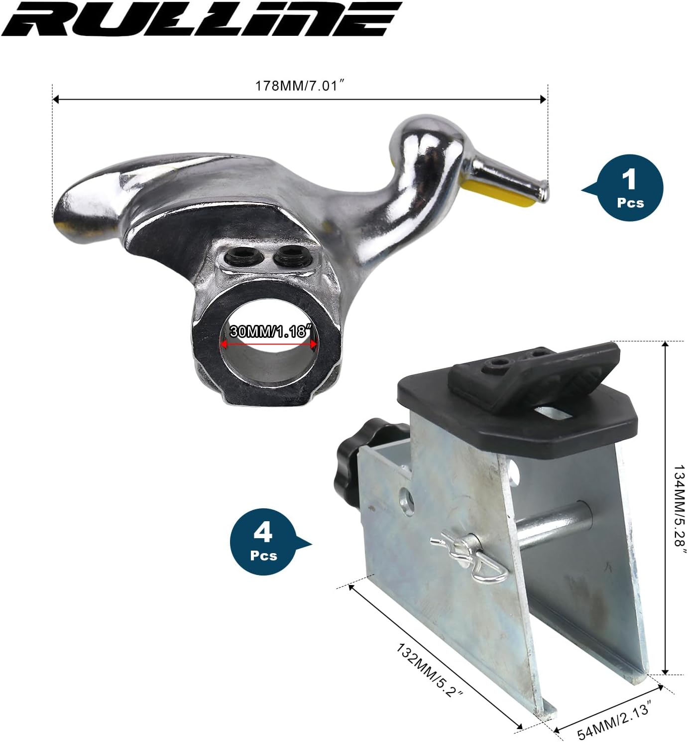 RULLINE 4PCS Tire Changer Adapter with Duck Head Compatible with ATV Motorcycle Tire Metal Tire Adapter Rim Clamp and Mount/Demount Duck Head