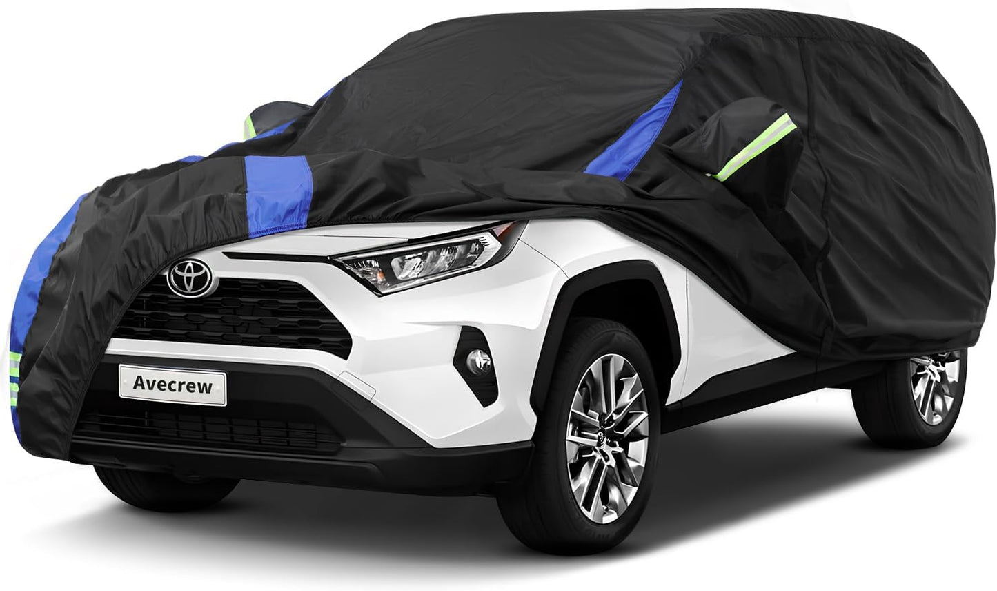 Avecrew for Jeep Wrangler Cover Waterproof 4 Door, All Weather for Jeep Rain Cover for Automobiles, Outdoor Full Exterior for Jeep Covers Fits JK JL TJ YJ CJ