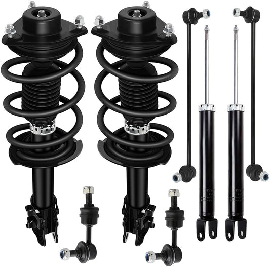 TFGCSG Struts Shock suspension kit for 2011 for Hyundai Sonata Front Complete Strut Assembly,Rear shock absorber,Tie Rod End 8 Pcs, 172586 172585 5646 K750610 K750611 K750603