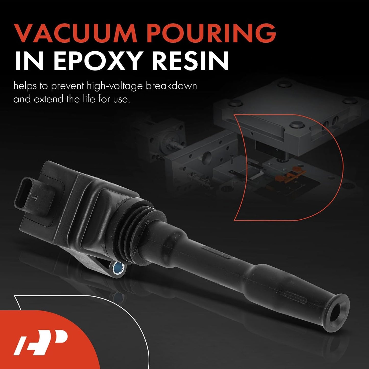 A-Premium Engine Ignition Coil Pack Compatible with Ford F-150 2018-2023, Explorer 2020-2023/2025, Edge 2019-2023, Bronco, Police Interceptor Utility & Lincoln Aviator, Nautilus, 6-PC Set