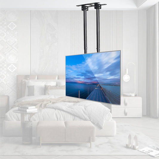 Adjustable Ceiling TV Mount Bracket,2 Post Single Sn TV Mount,Tilt TV Mount for 55-120 Inch TVs,Ceiling Mount, Max 900x600mm