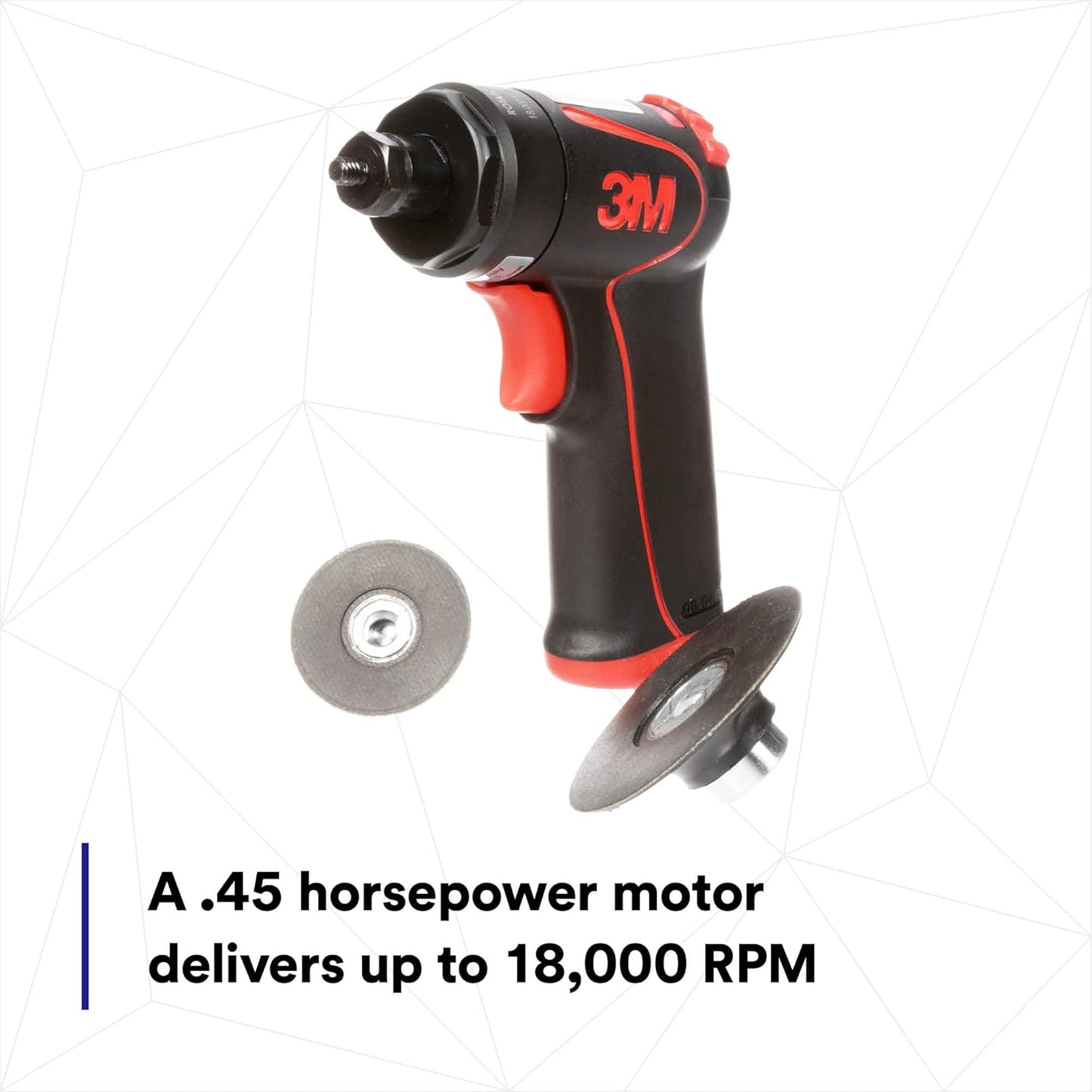 3M Pistol Grip Disc Sander, 33577, 18,000 RPM, 50mm and 75mm, 1 per box, Automotive Tool for Abrasive Disc Grinding, Weld Cleanup, Paint-Stripping