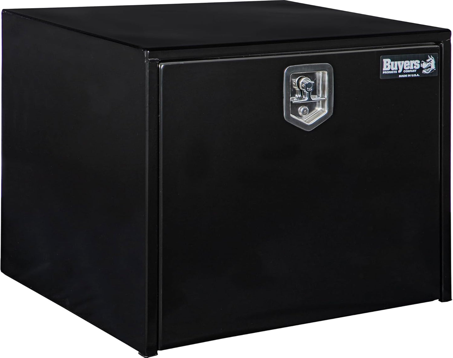 Buyers Products 1702300 Black Steel Underbody Truck Box w/ T-Handle Latch, 18x18x24 Inch, Contractor Toolbox For Organization And Storage, Job Tool Chest