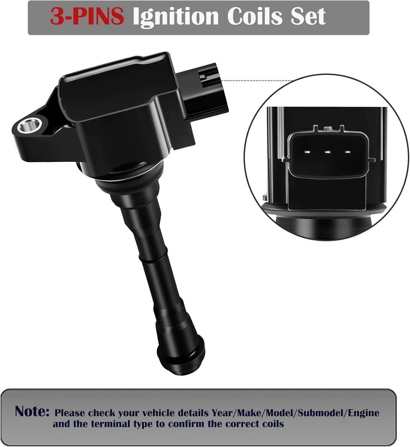 Set of 4 Ignition Coil Pack & Spark Plugs Fits for Nissan Juke 1.6 Turbo L4 2011 2012 2013 2014 2015 2016 2017 1.6L Coils Spark Plugs Replaces# UF659 224481KC0A