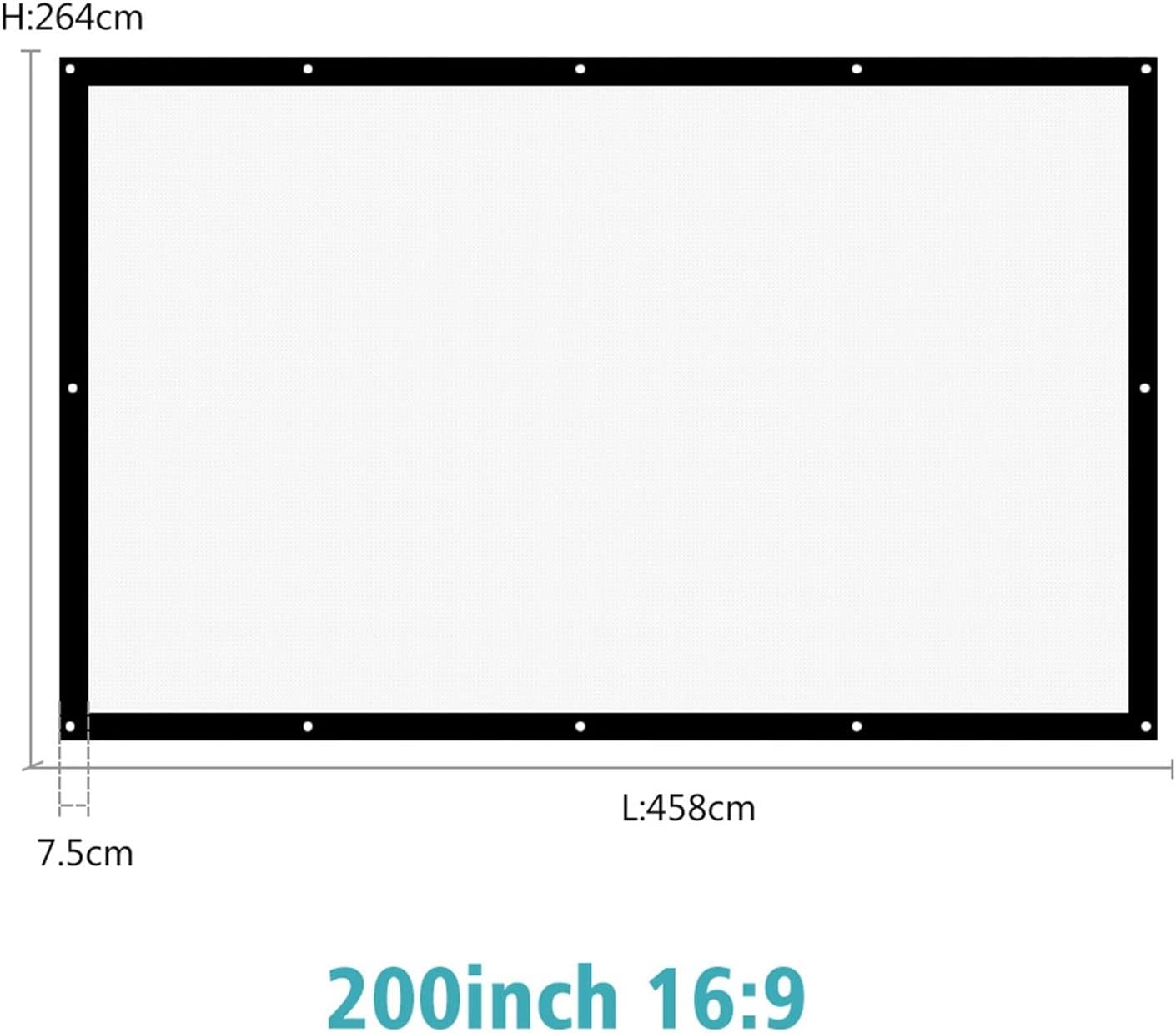 16:9 180 200 250 300 Inch HD Matt White Anti-Crease Projection Screen Wall Mounted Home Theater Big Canvas (Color : 0 Size : 300 inch) (250 inch)