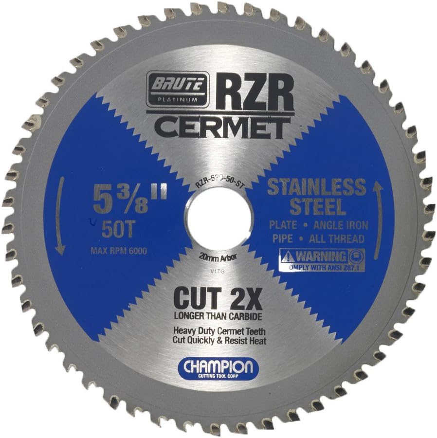 Champion Cutting Tool Corp Circular Saw Blade 114", 110T (RZR-14-110-ST)-Cut Stainless