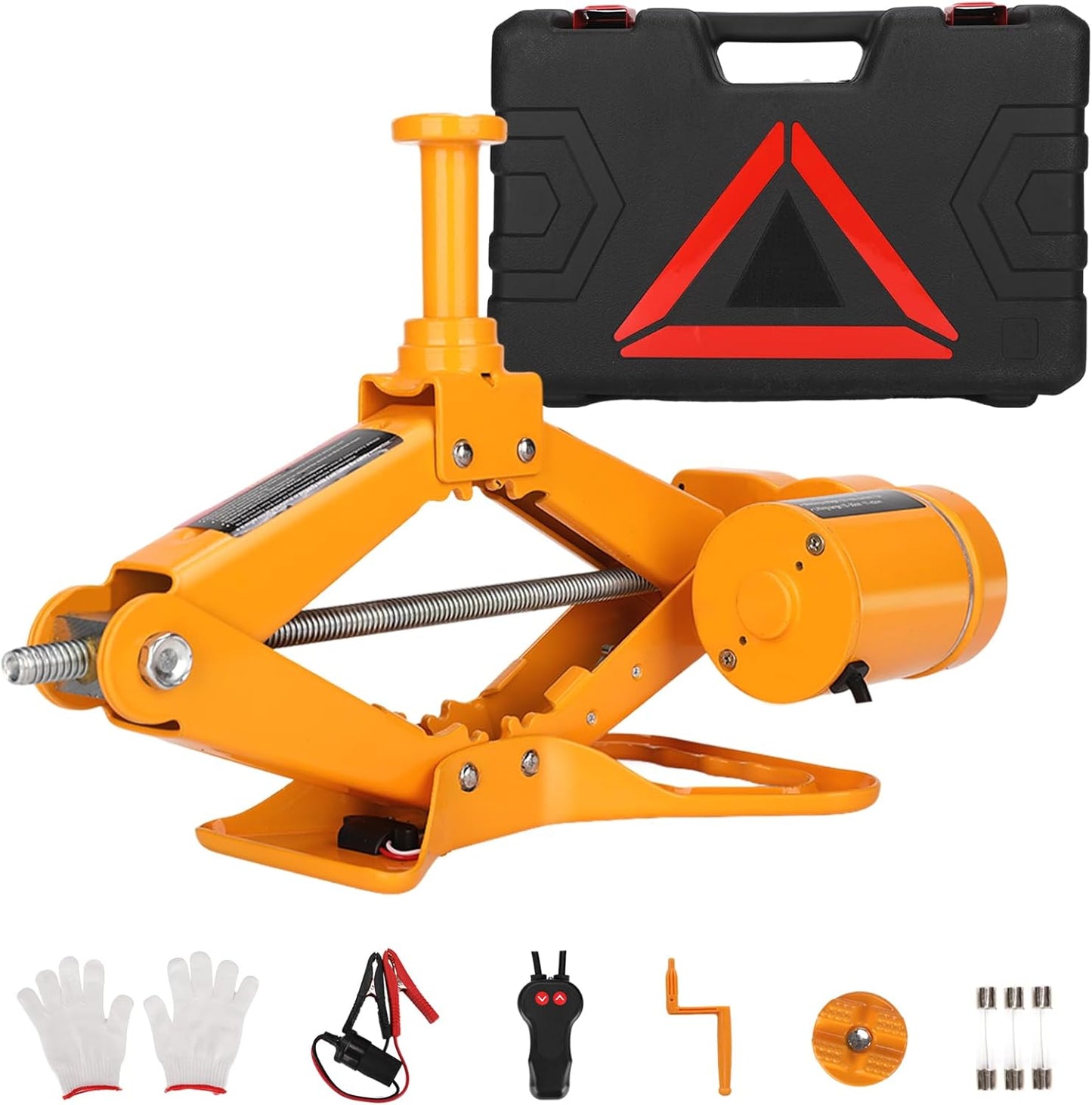 ROGTZ Electric Scissor Car Jack Kit 3 Ton 12V Portable Auto Car Lift with 17.7 Inch Range for SUV Sedan Floor Jack for Tire Change Roadside Emergency