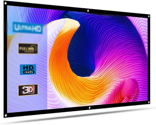 16:9 Portable 120 inch Projector Screen 100 inch Wall Mounted Screen for Projector Home Cinema Outdoors Projection Screen (Size : 120 inch)