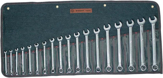 Wright Tool 958 Full Polish Metric Combination Wrenches 7mm - 24mm (18-Piece),Silver