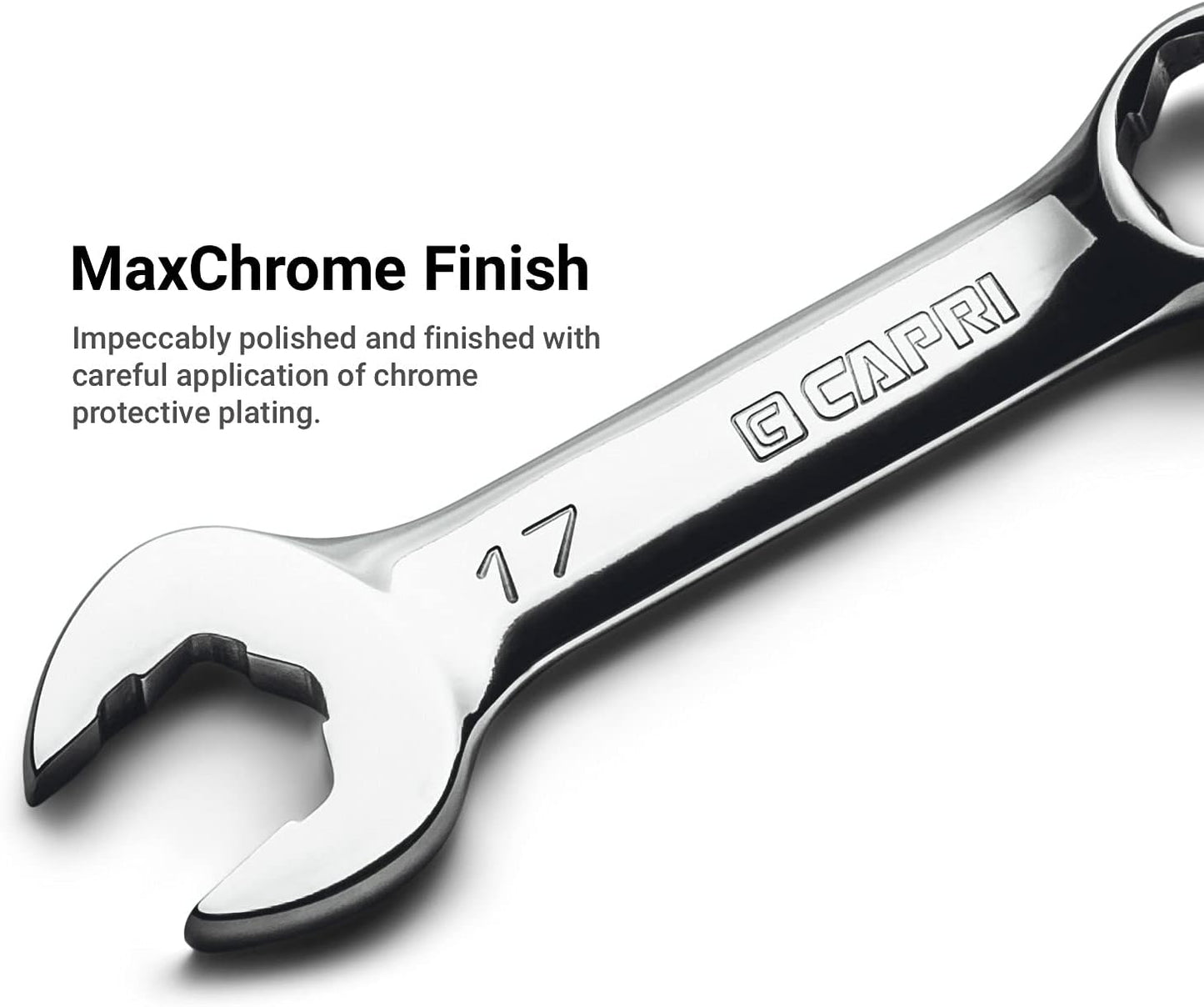 Capri Tools XT90 WaveDrive Pro Combination Wrench Set for Regular and Rounded Bolts (20-Piece Metric & SAE (Stubby) / Mechanic's Tray)