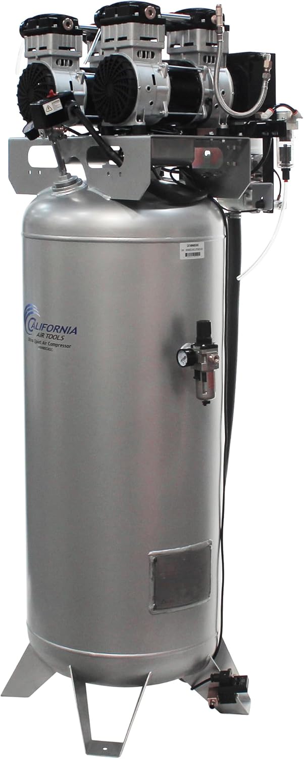 California Air Tools CAT-60040CAD 4.0 HP Ultra Quiet and Oil-Free Air Compressor, 60 Gallon Steel Tank, 75 dBA Noise Level