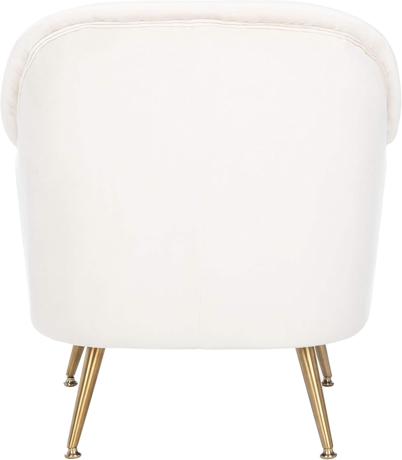 Safavieh Home Brienne Retro Glam Ivory Velvet and Brass Arm Chair