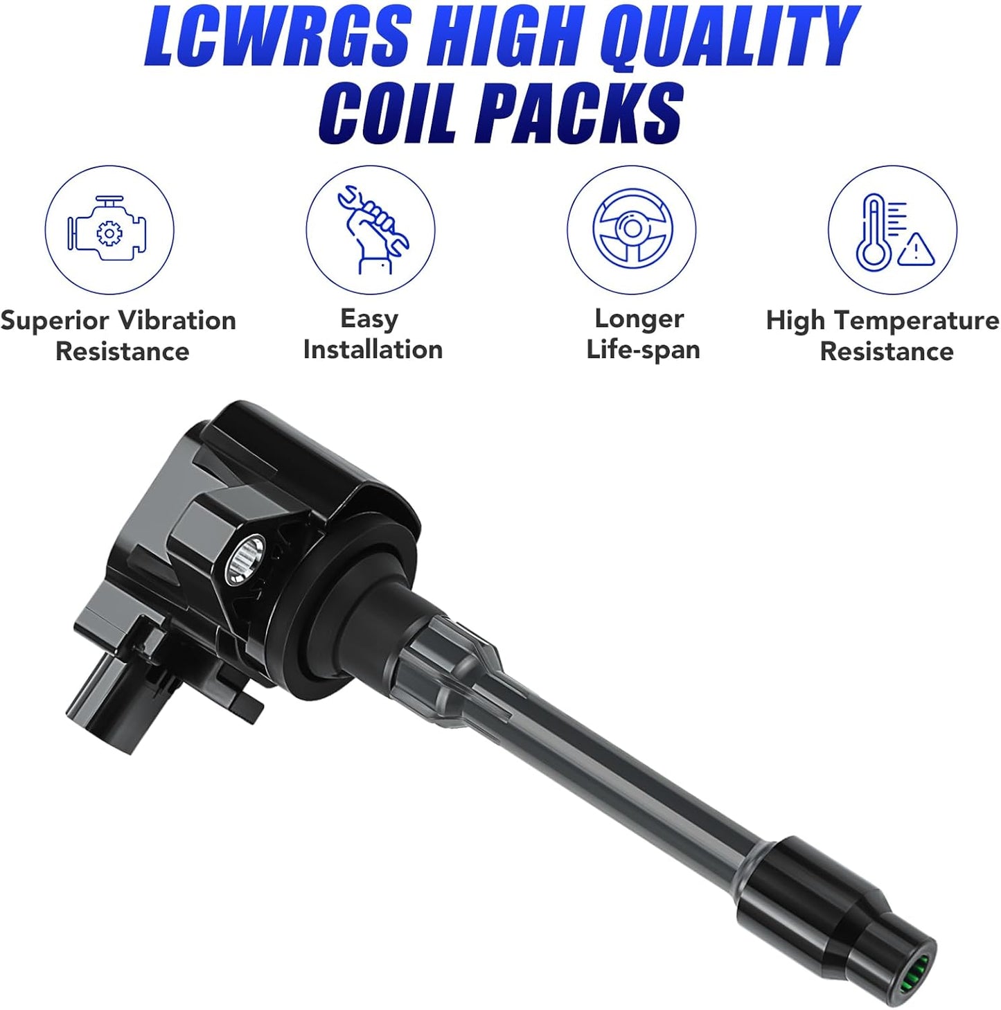 Set of 4 Ignition Coil Pack and Spark Plugs Fits for 1.5 2.0 L4 Honda Civic Accord CRV CR-V Acura TLX RDX 2016 2017 2018 2019 2020 2021 Spark Plugs and Coils Replaces# UF781 3052059B013