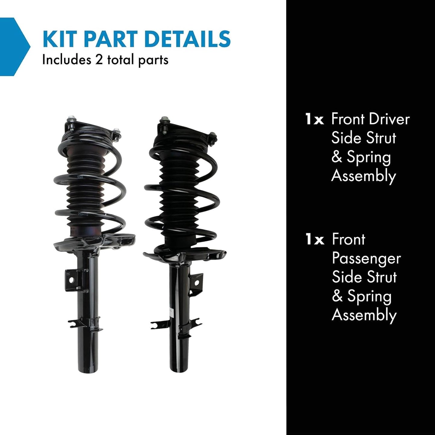TRQ Front Strut & Coil Spring Assembly Set Driver & Passenger Sides Compatible with 19-22 Nissan Altima