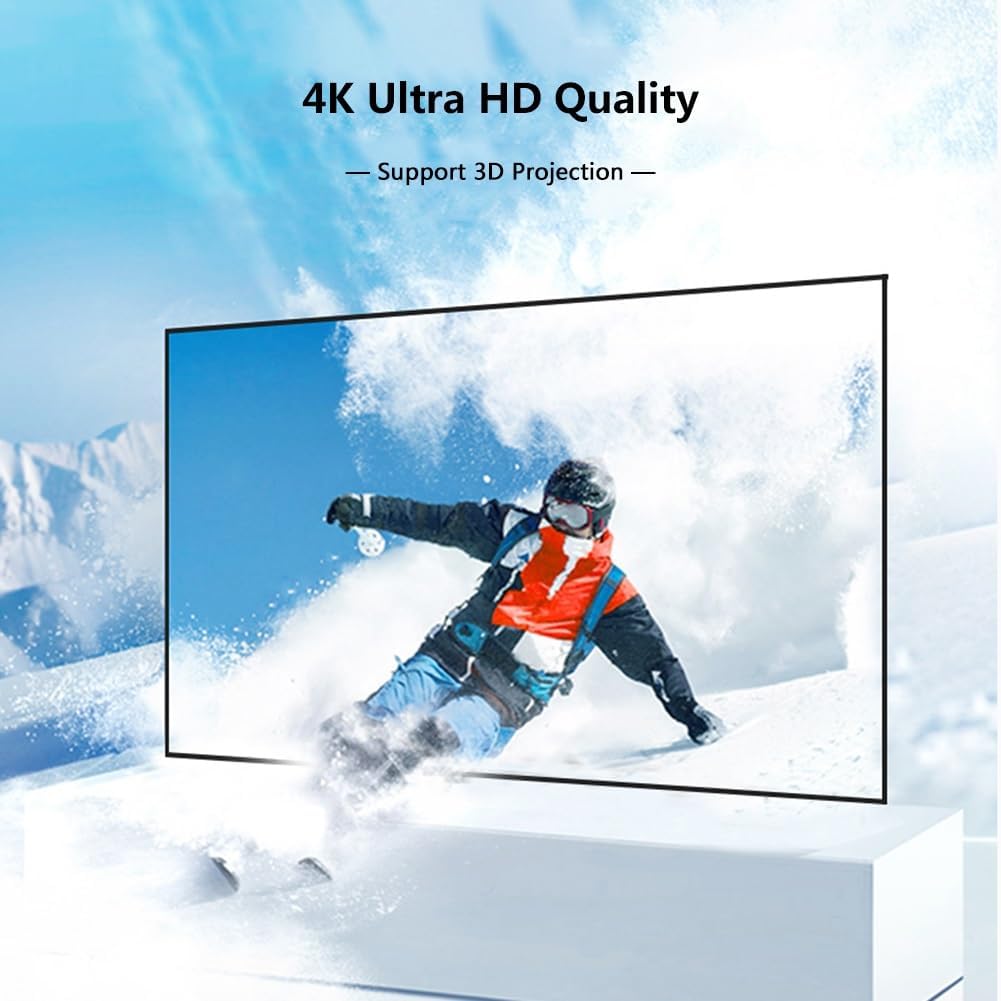 72" 80" 92" Indoor Wall-Mounted Projection Screen, 16:9 Fixed Frame 3D 4K Ultra HD Movie Screen for Office Home Theater Video Game(80" (16:9))