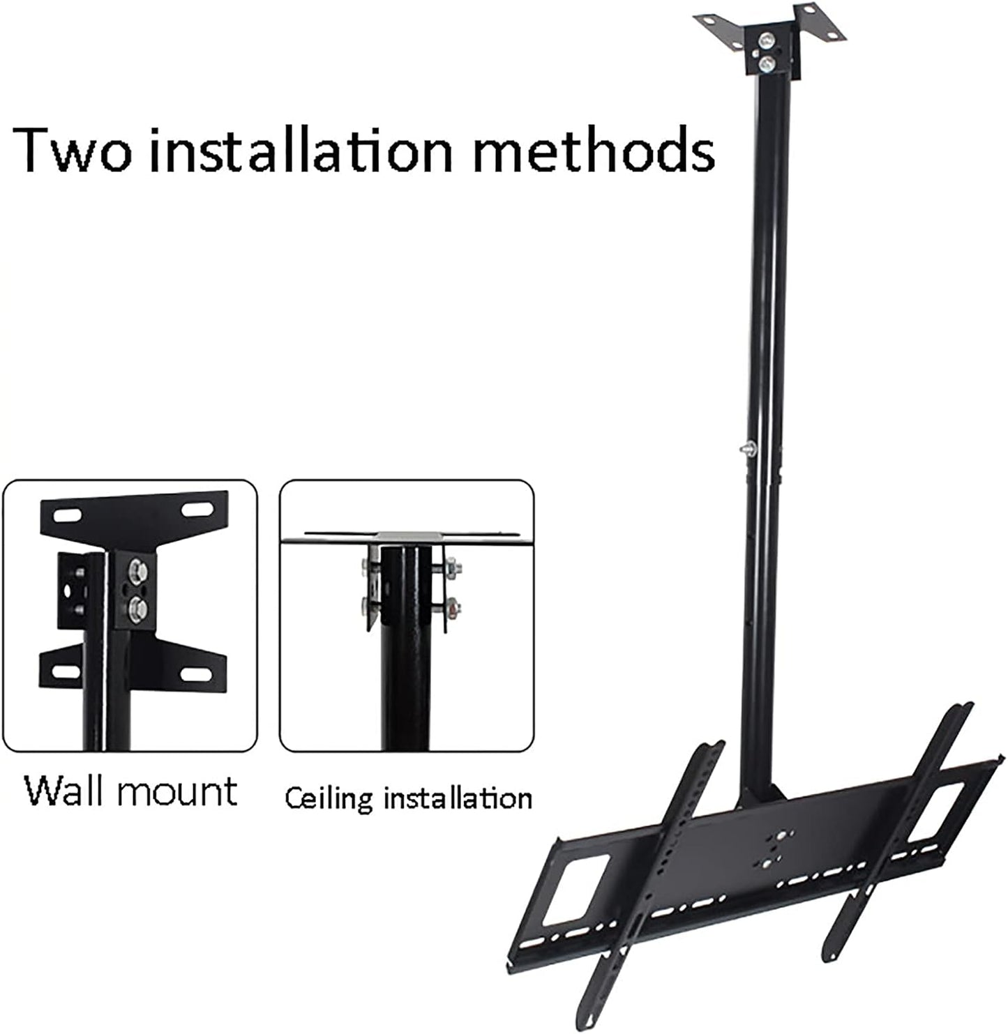 tv Wall Mount Adjustable Height TV Ceiling Mount Bracket, Holds Up to 35kg Screens, Fits 37-65 Inch TVs, Black