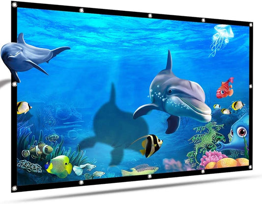 6 Size Project Screen Portable 120in HD Projector Screen 16:9 Projection Screen Foldable Thick Durable for Outdoor Home Theater (Size : 72 inch)