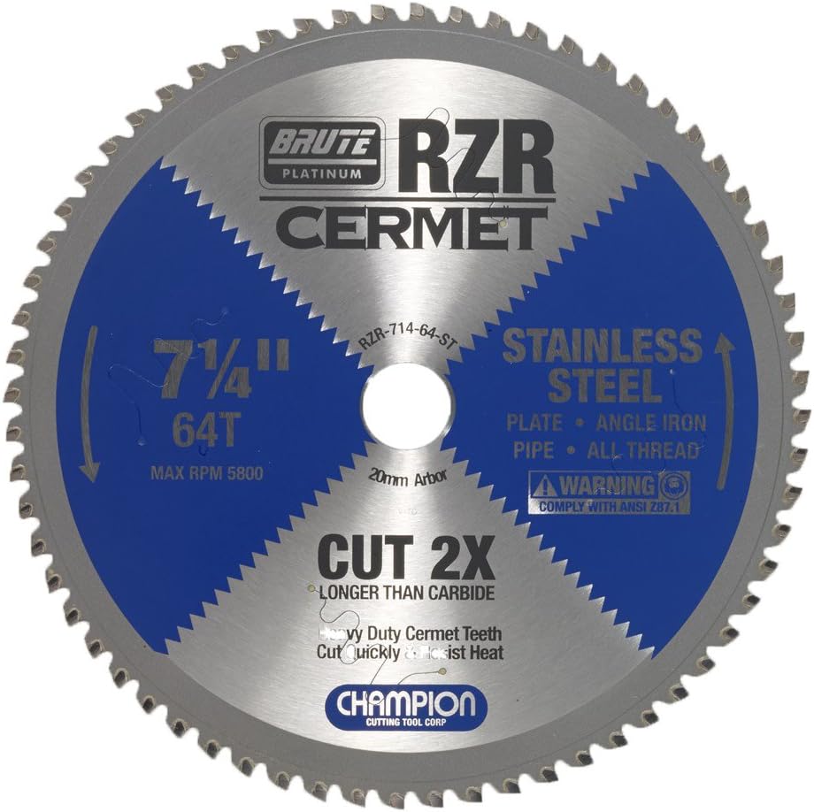 Champion Cutting Tool Corp Circular Saw Blade 114", 110T (RZR-14-110-ST)-Cut Stainless
