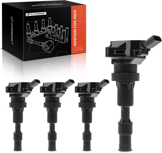A-Premium Engine Ignition Coil Pack Compatible with Hyundai Elantra 2017 2018 2019 2020 1.4L, 4-PC Set