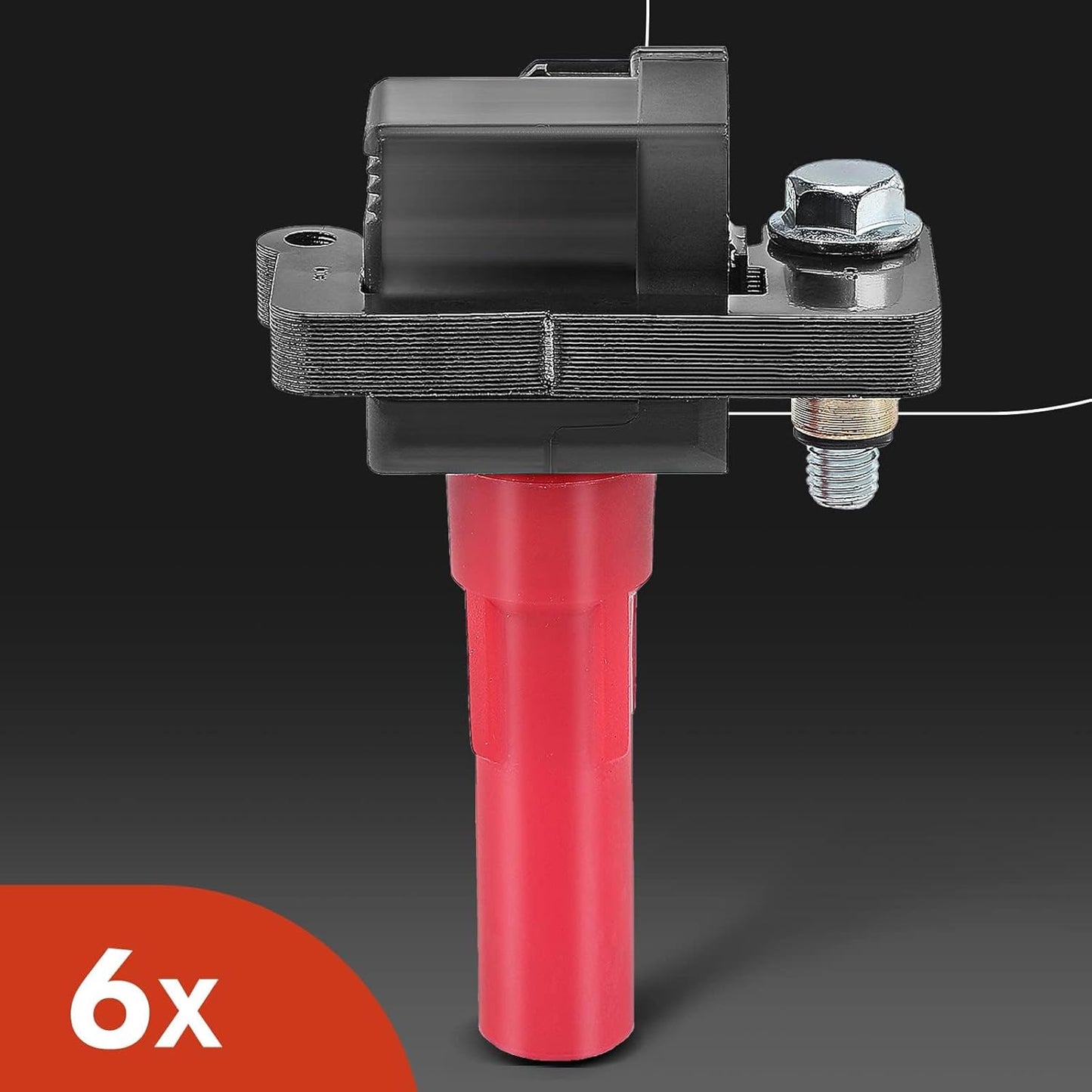 A-Premium (Red) Ignition Coils and Spark Plugs Kits Compatible with Subaru Outback 2001-2009, Legacy 2008-2009, Tribeca 2008-2009, B9 Tribeca 2006-2007, 3.0L 6-PC Set