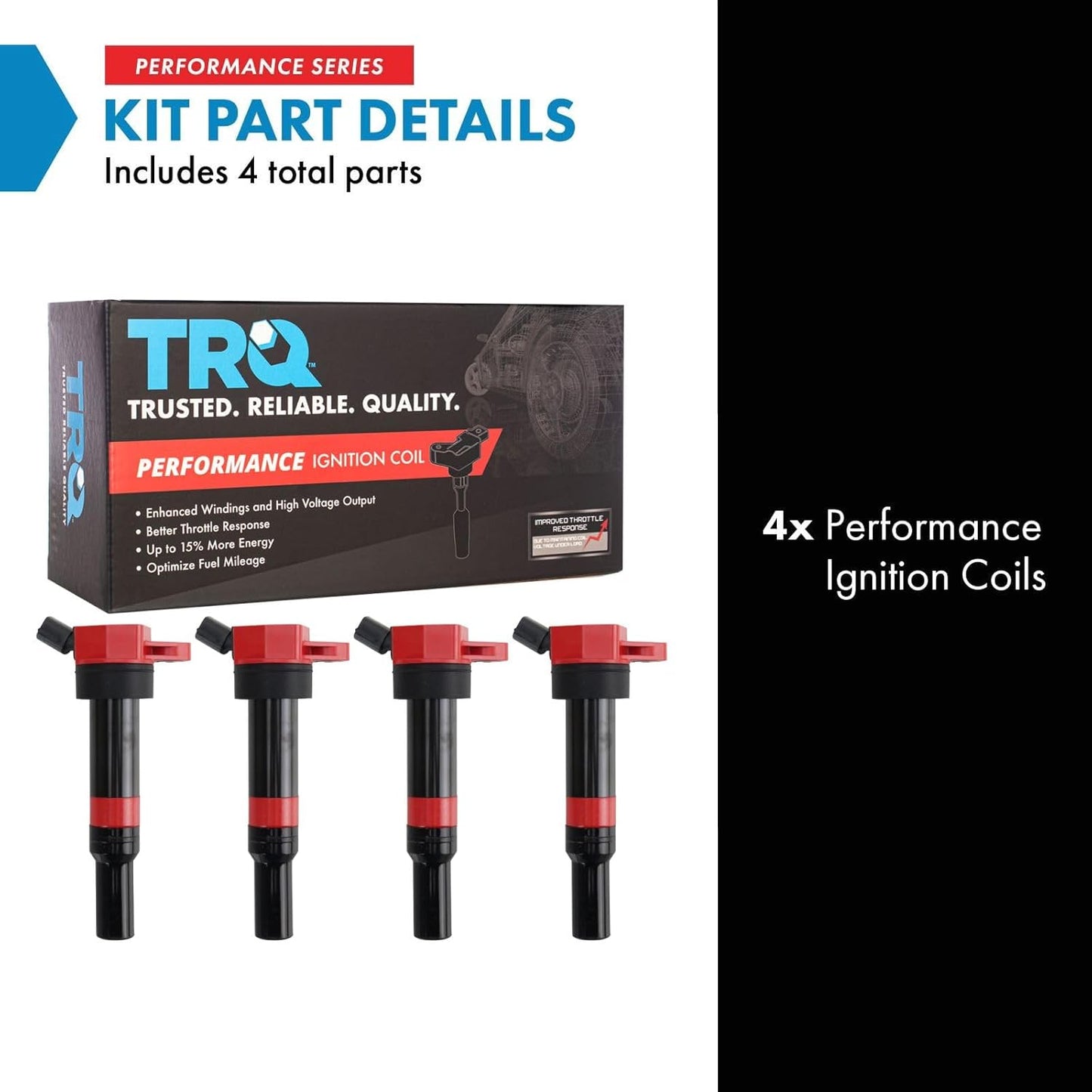 TRQ Ignition Coil Set Compatible with 2011-2016 Hyundai Elantra 2013-2014 Elantra Coupe 2013-2020 Elantra GT 2014-2020 Tucson 2014-2017 Kia Forte 2014-2016 Forte Koup 2014-2018 Forte5 2012-2019 Soul