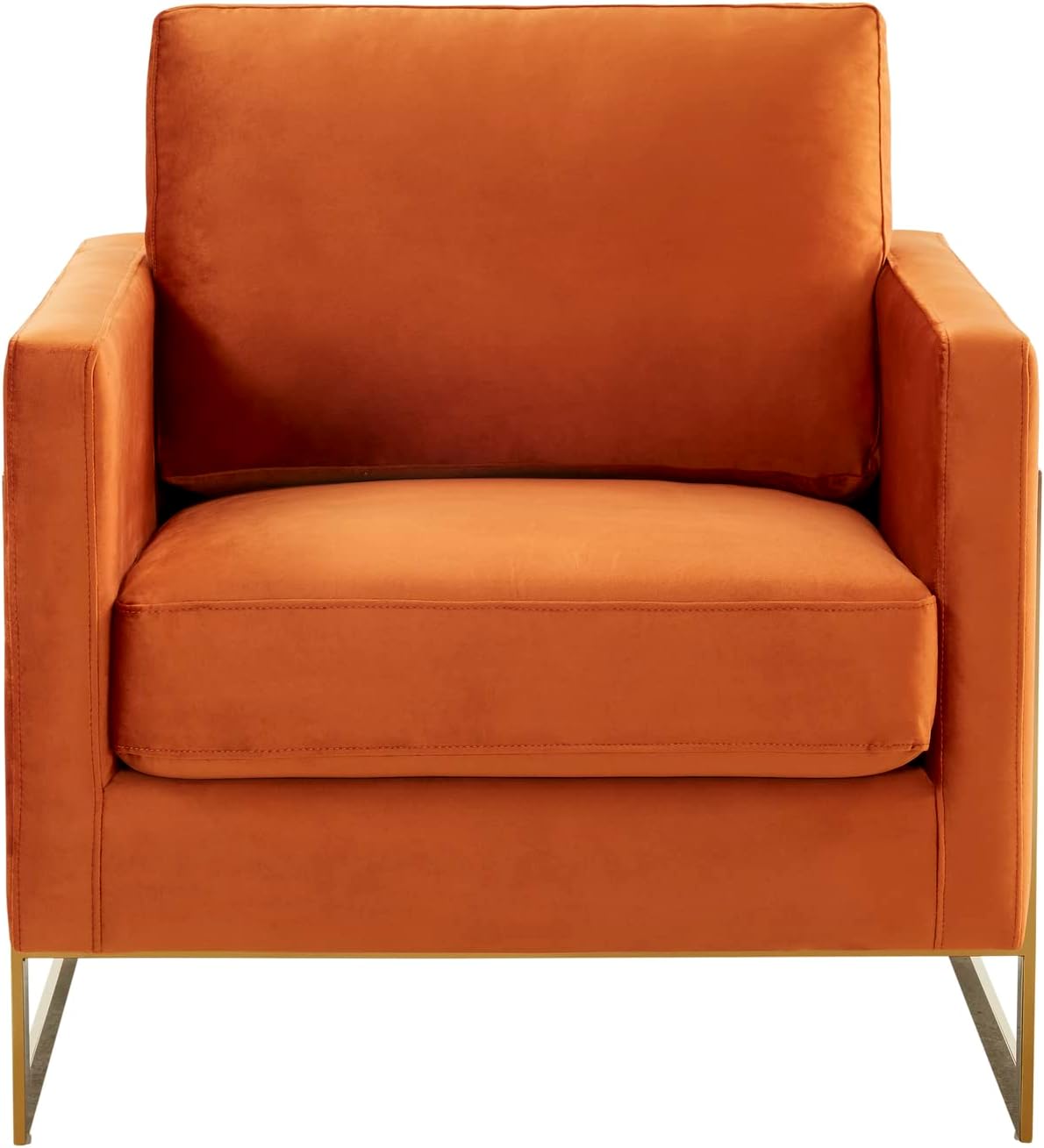Velvet Accent Armchair Gold Frame Modern Living Room Chair Elegant Design