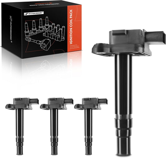 A-Premium Engine Ignition Coil Pack Compatible with Audi A6 A8 Quattro RS6 S6 S8 TT Quattro & Volkswagen Jetta, Passat, Golf, Beetle, Sharan, Replace# 06B905115B, 06B905115E, UF-274, 4-PC Set