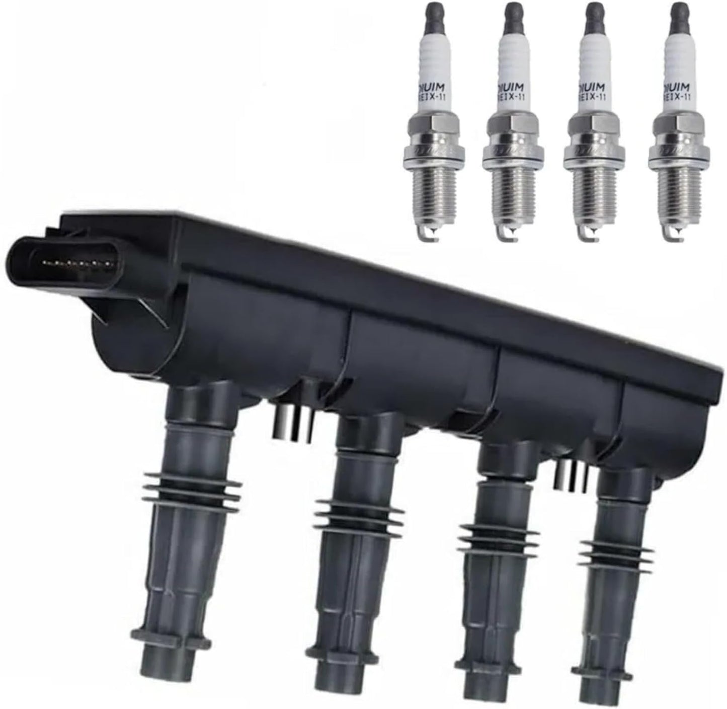 UF669 Ignition Coil and Spark Plugs Kit 91039 Compatible with Cadillac ELR Encore Chevy Cruze Sonic Trax Volt 1.4L Automotive Replacement Ignition Coil Packs