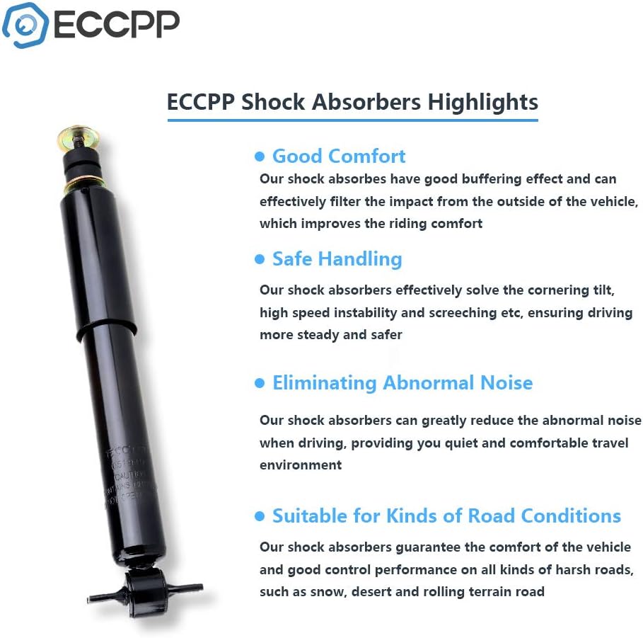 Shocks Silverado,ECCPP Front Rear Shock Absorbers Kits for Chevy 1999 2000 2001 2002 2003 2004 2005 06 07 for Chevy Silverado 1500/for GMC Sierra 1500 344380 Gas Strut Auto Shocks (4 pcs for 2WD-RWD)