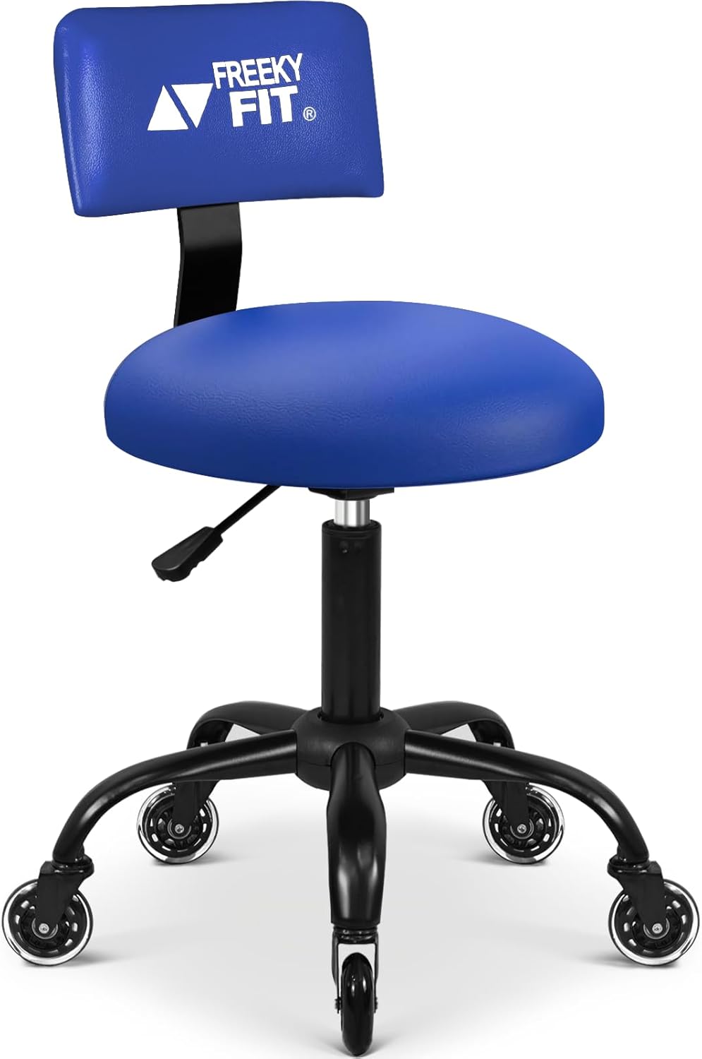 Rolling Shop Stool with Wheels,Mechanic Garage Stool Chair with Adjustable Height 15.55"-18.3",Heavy Duty Swivel Roller Seat for Garage,Salon and Tattoo Beauty, Black