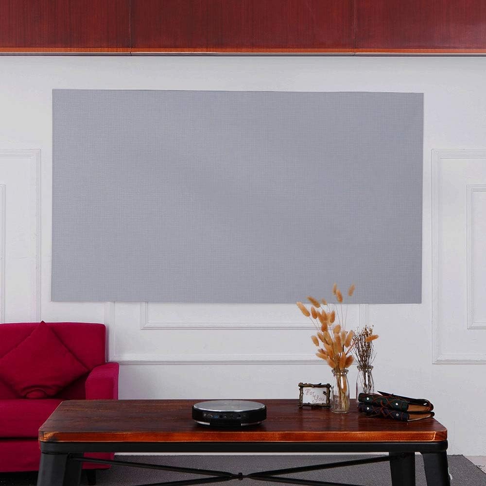 80 100 120 Inch Projector Screen 16:9 Frameless Video Projection Screen Foldable Wall Mounted for Home Office Grey Screen(84 inch)
