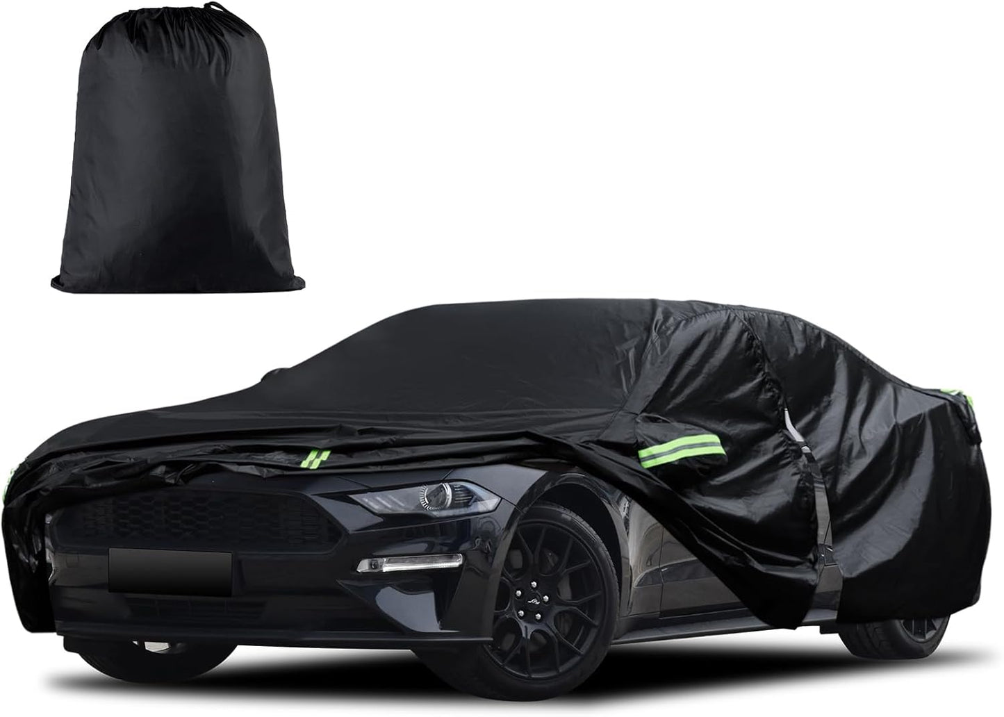 Car Cover Custom Fit for Ford Mustang 1994-2025, for Chevy Camaro 2010-2025, Waterproof All Weather Full Exterior Cover Rain Hail Sun Protector Car Cover with Door Zipper