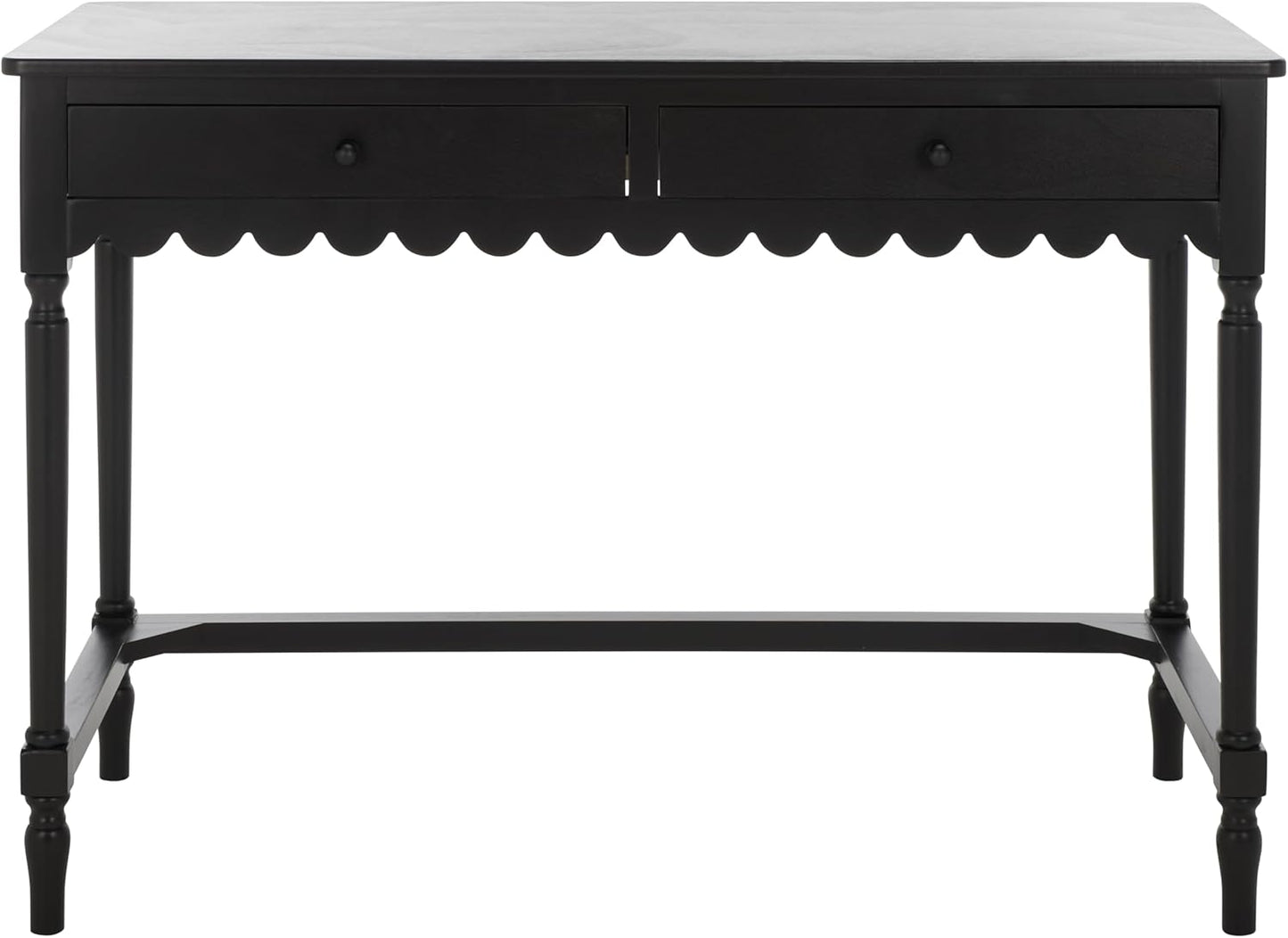 SAFAVIEH Home Collection Haven Farmhouse Country Cottage Matte Black 2-Drawer Desk Console Table for Entryway, Living Room, Home Office